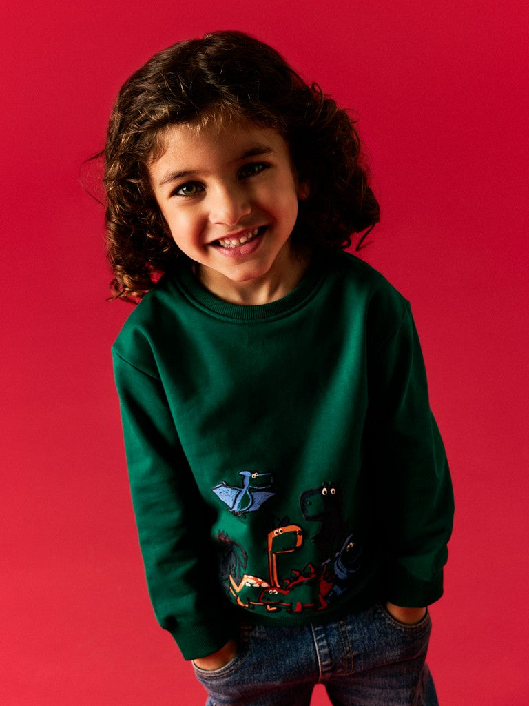 Name It Leon Mini LS Sweat Shirt | Green