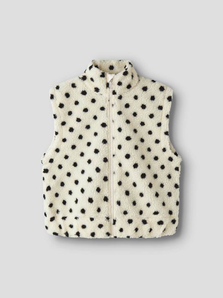 Name It Nolpo Kids Short Teddy Fleece Gilet | White