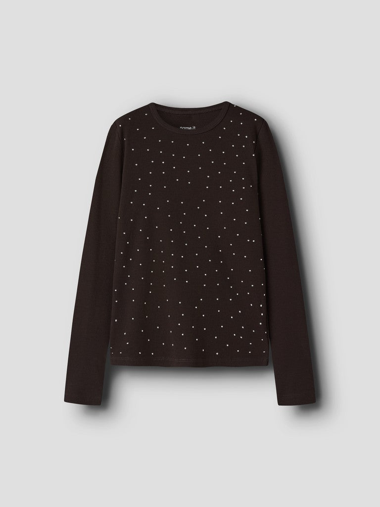 Name It Nolovo Kids LS Slim Top | Chocolate