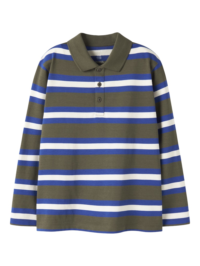 Name It Naftali Kids LS Polo Shirt | Olive