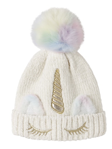 Name It Metea Mini Knit Unicorn Beanie | White/Gold 13245393