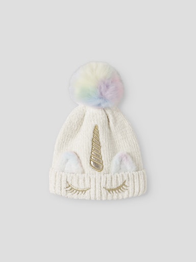 Name It Metea Mini Knit Unicorn Beanie | White/Gold 13245393