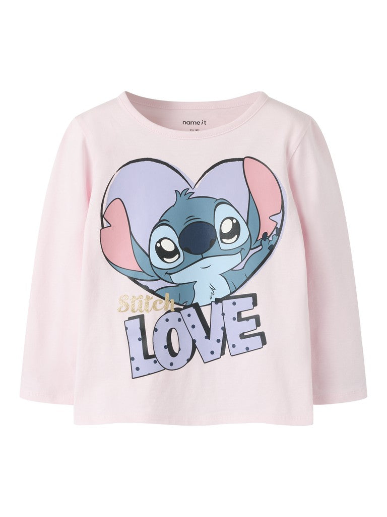 Name It Anina Mini Stich LS Top | Pink
