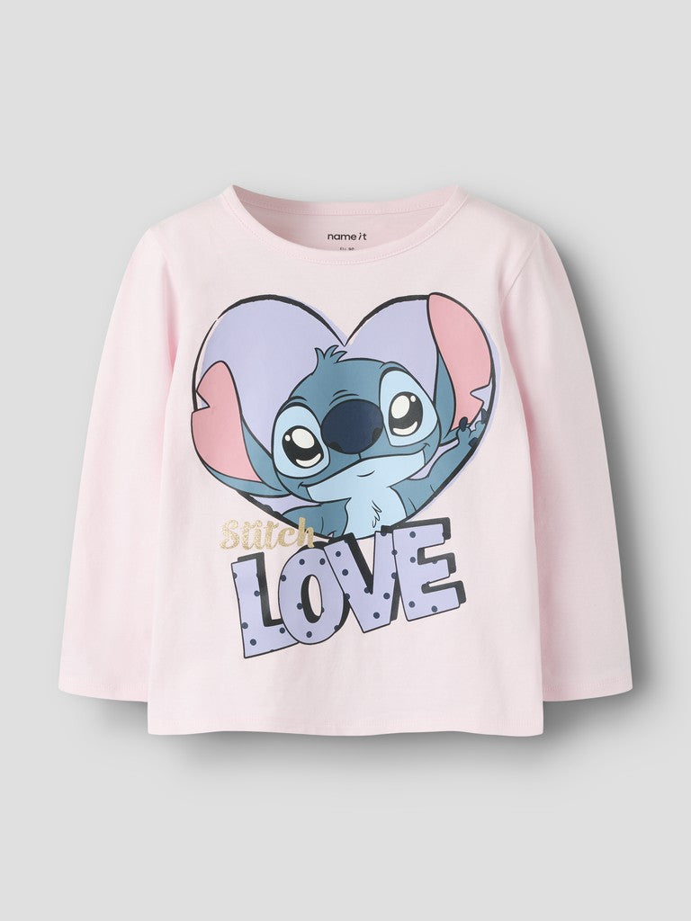 Name It Anina Mini Stich LS Top | Pink