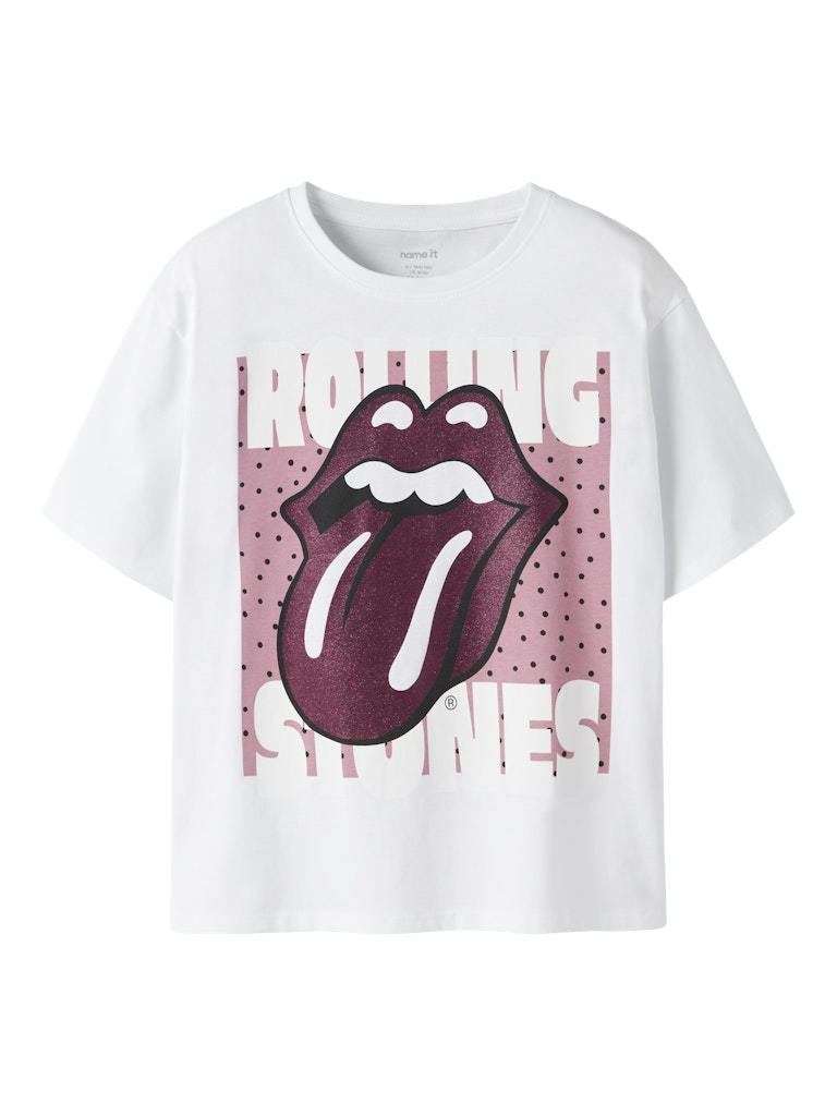 Name It Rolling Stones Adula Kids SS Top | White