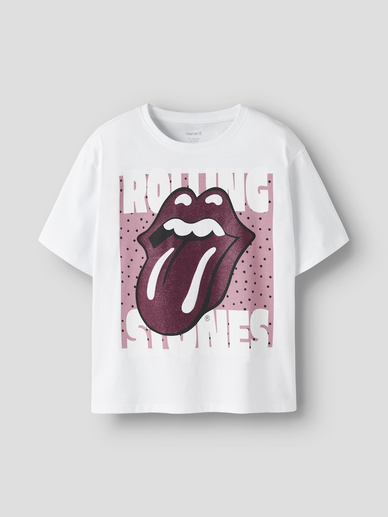 Name It Rolling Stones Adula Kids SS Top | White