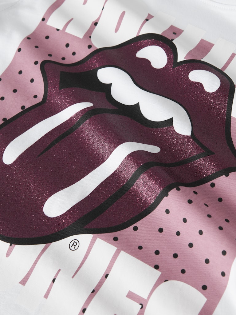 Name It Rolling Stones Adula Kids SS Top | White