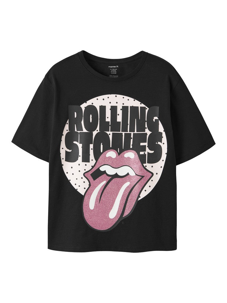 Name It Rolling Stones Adula Kids SS Top | Black