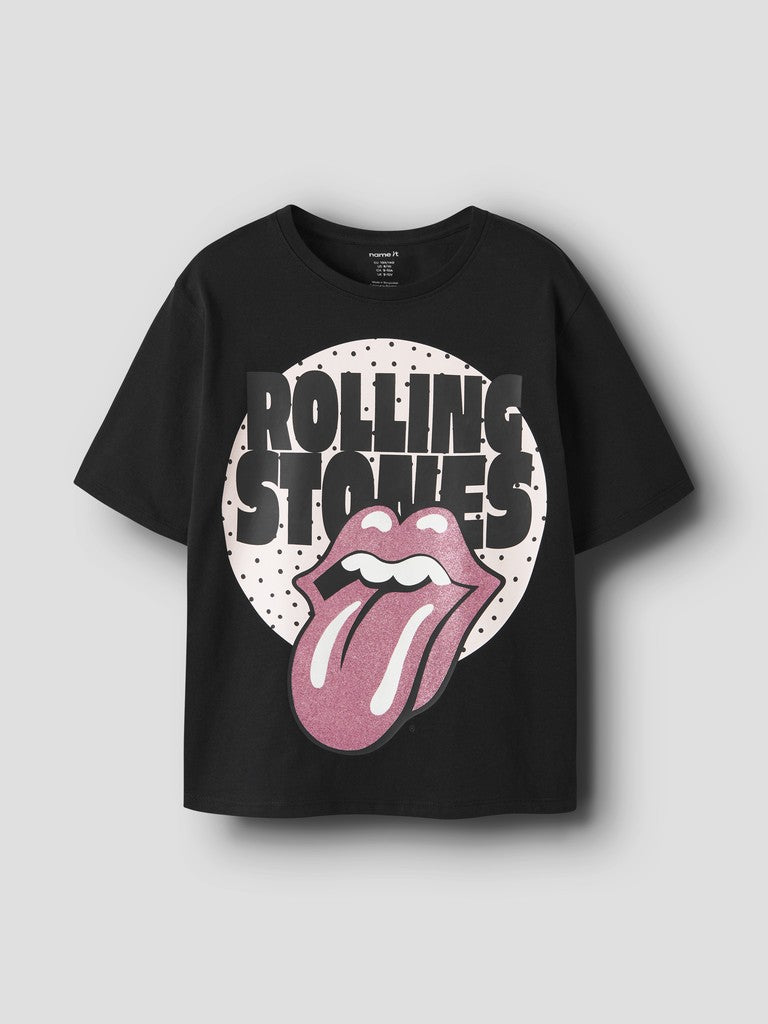 Name It Rolling Stones Adula Kids SS Top | Black