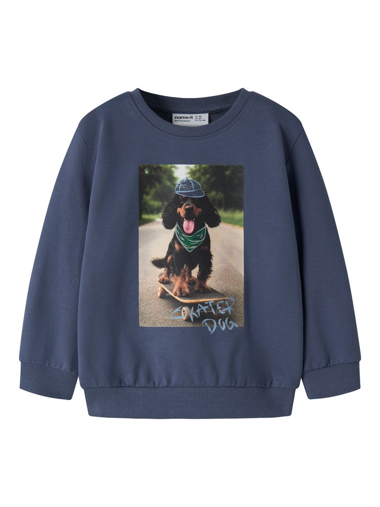 Name It Kids' Voto Mini LS Sweat Shirt | Indigo