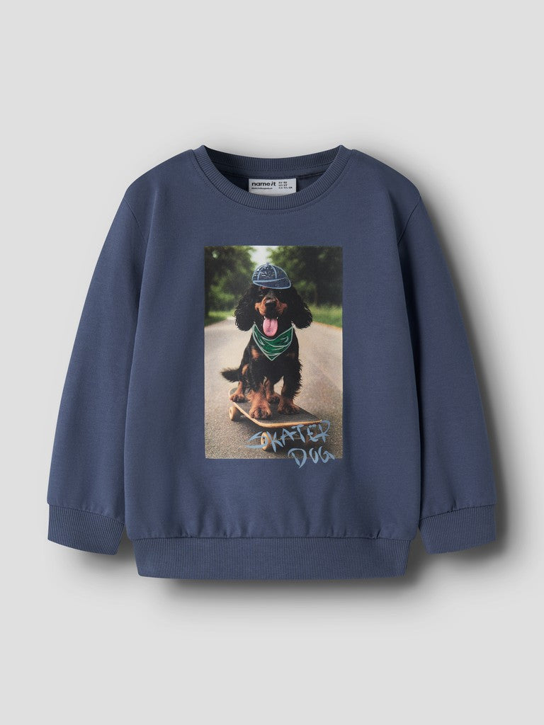 Name It Kids' Voto Mini LS Sweat Shirt | Indigo