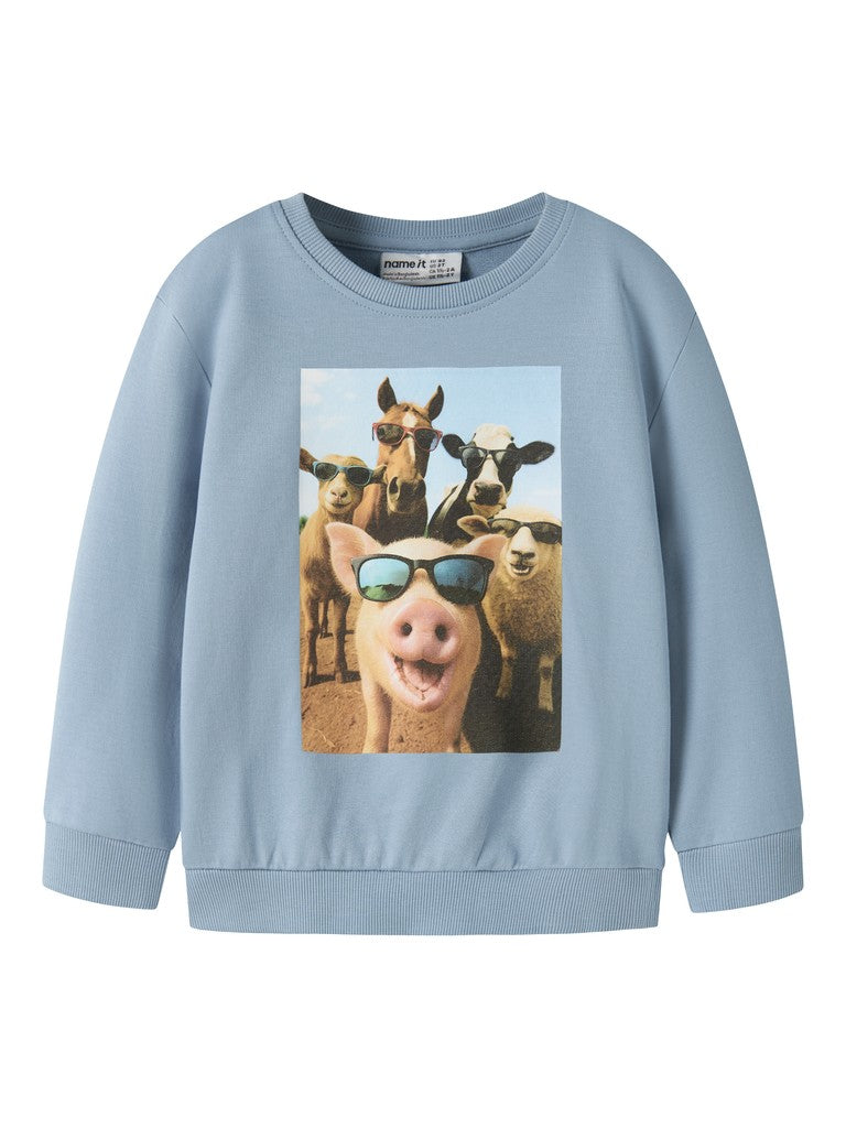 Name It Kids' Voto Mini LS Sweat Shirt | Blue