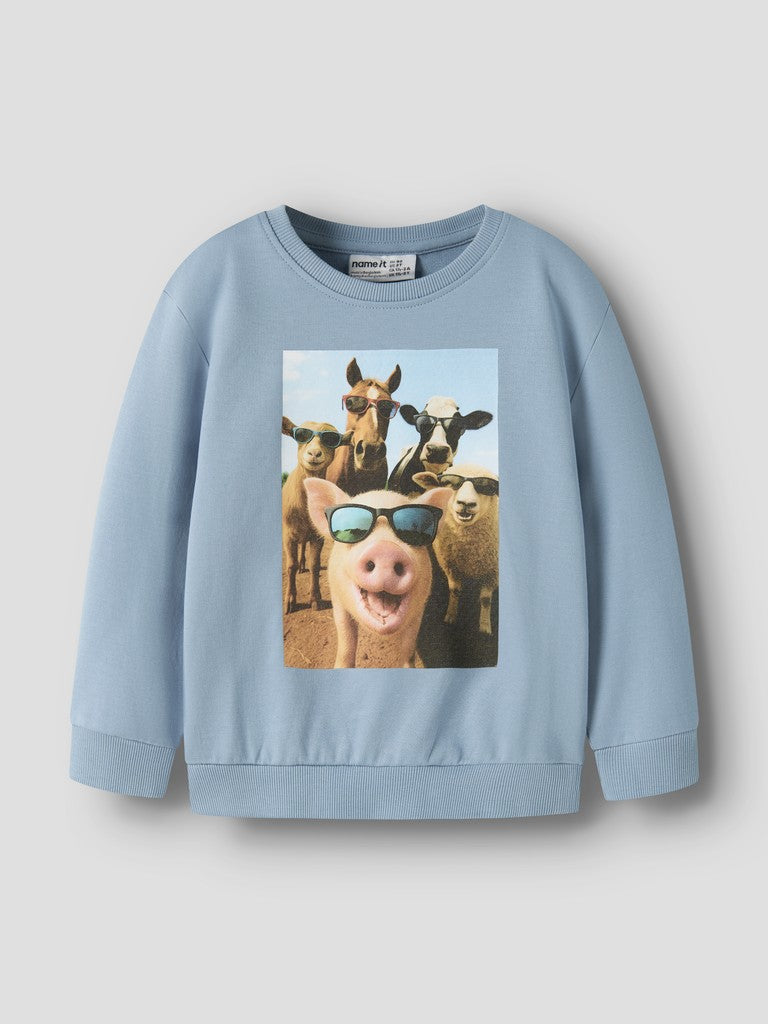 Name It Kids' Voto Mini LS Sweat Shirt | Blue