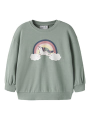 Name It Girls Unicorn Rainbow Sweatshirt - front view