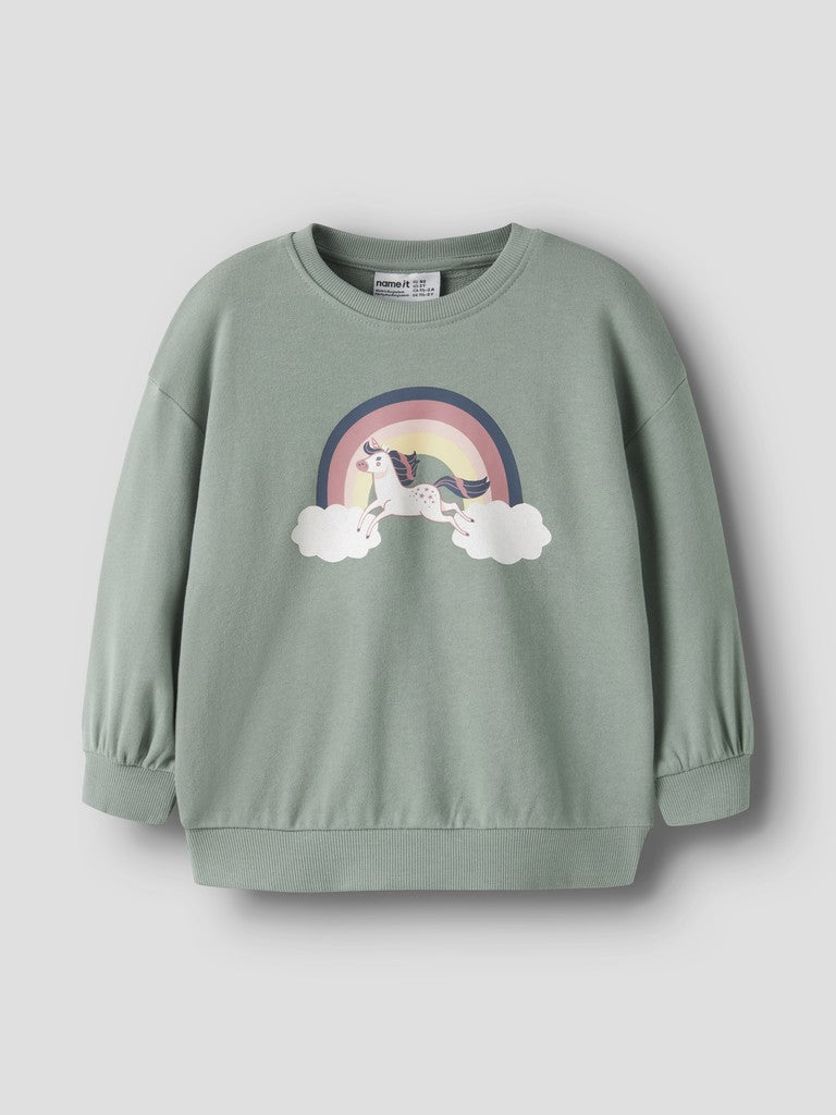 Name It Girls Unicorn Rainbow Sweatshirt - print detail