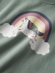 Name It Girls Unicorn Rainbow Sweatshirt - front on grey background