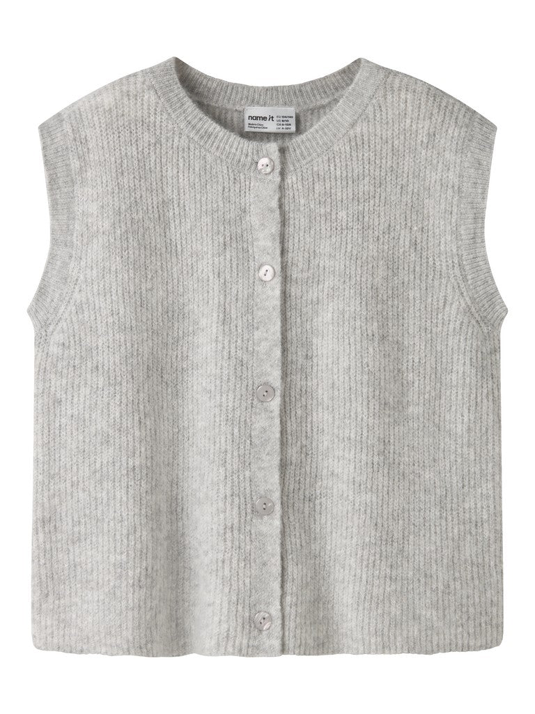 Name It Oanja Kids Loose Knit Vest | Grey