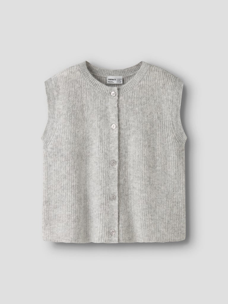 Name It Oanja Kids Loose Knit Vest | Grey