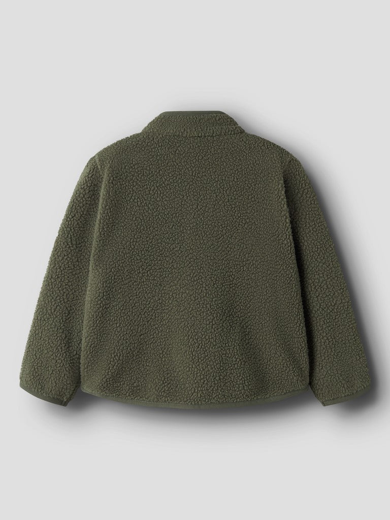 Name it Owe Mini LS Teddy Cardigan | Olive