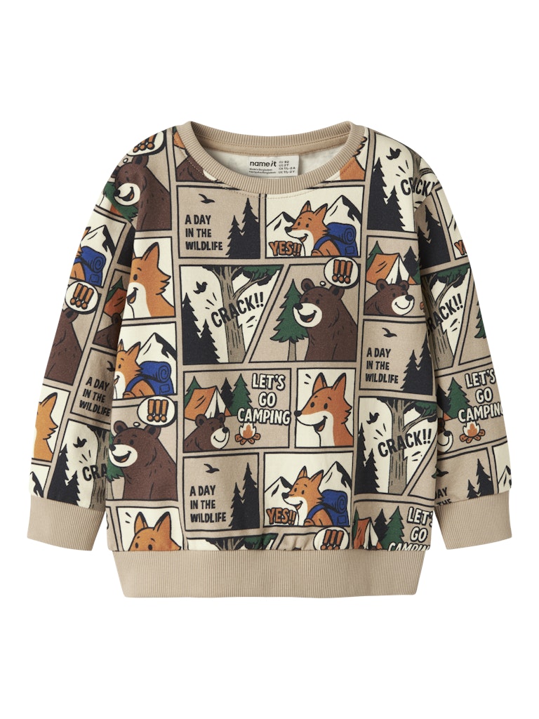 Name It Oswaldy Mini LS Sweatshirt | Sesame