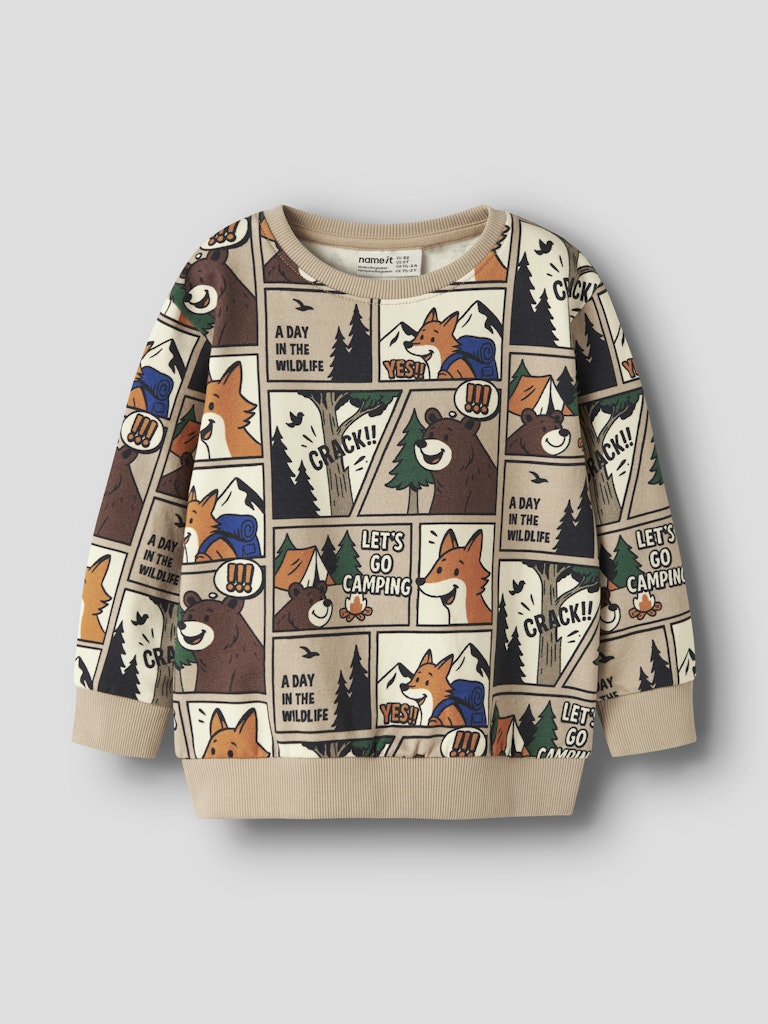 Name It Oswaldy Mini LS Sweatshirt | Sesame