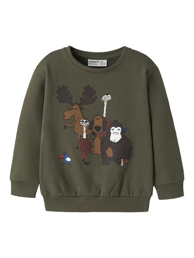 Name It Rad Mini Long Sleeve Sweatshirt | Olive 13261489