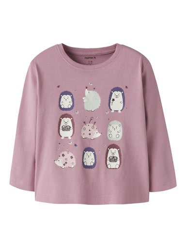 Name It Veen Mini Long Sleeve Top | Lila Pink