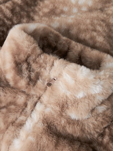 Name It Reva Kids Fake Fur Long Sleeve Bomber Jacket | Mocha 13261879
