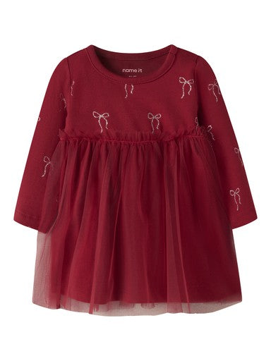 Name It Ratia Long Sleeve Dress | Red 13258874