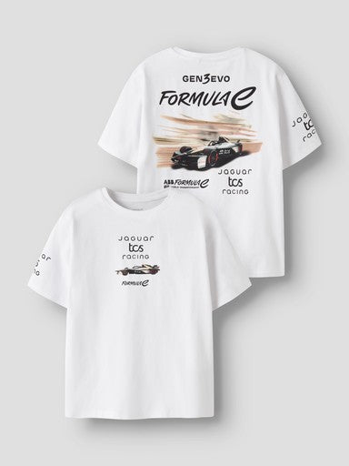Name It Alp Formel1 Kids Short Sleeve T-Shirt | Whire 13260011