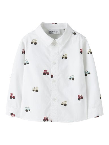Name It Tractor icon Long Sleeve Shirt | White 13263312
