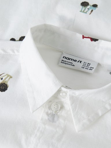 Name It Tractor icon Long Sleeve Shirt | White 13263312