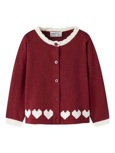 Name it Ralbos Mini Long Sleeve Knit Cardigan | Red 13263731
