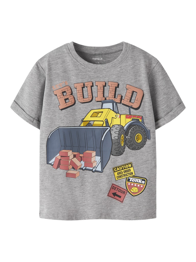 Name It Malik Mini Tonka SS Tee Shirt | Grey