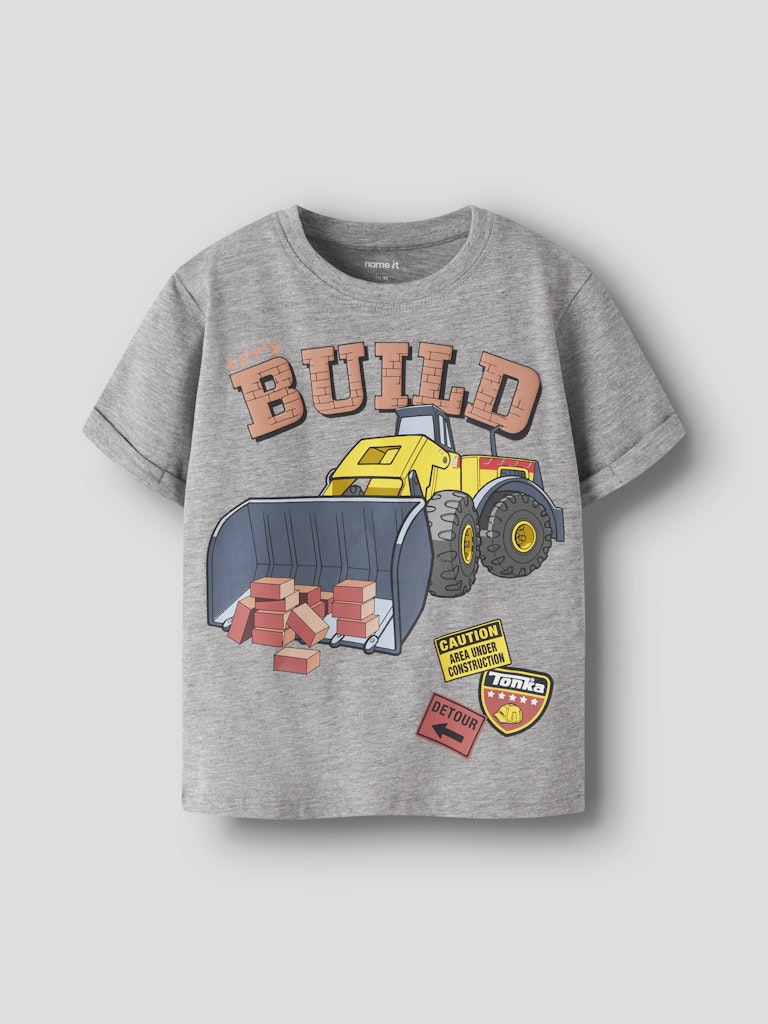 Name It Malik Mini Tonka SS Tee Shirt | Grey