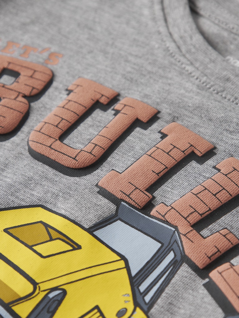 Name It Malik Mini Tonka SS Tee Shirt | Grey