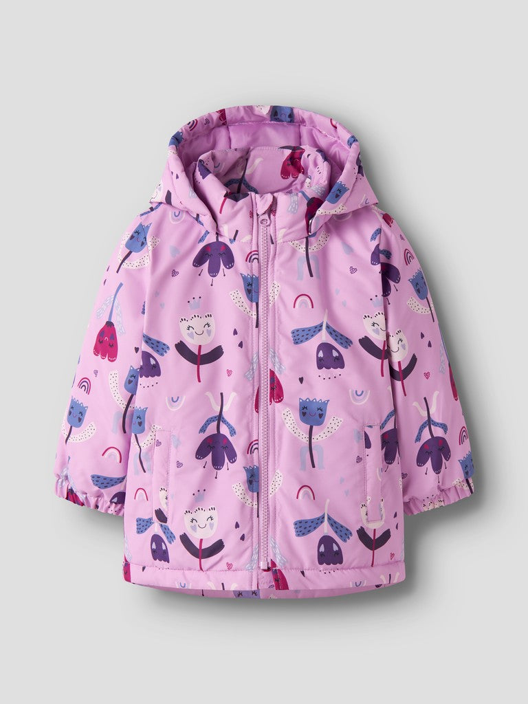Name It Mini Girls Maxi All-Over Print Jacket | Pink