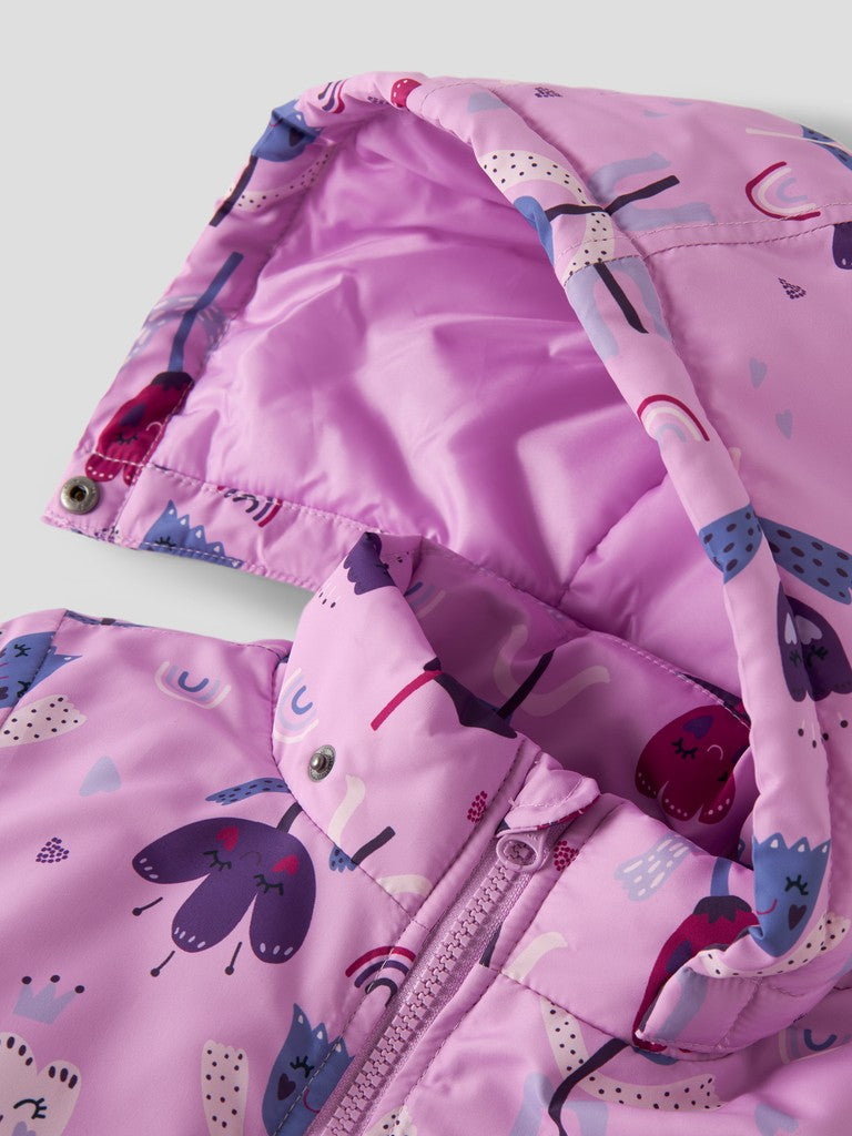 Name It Mini Girls Maxi All-Over Print Jacket | Pink