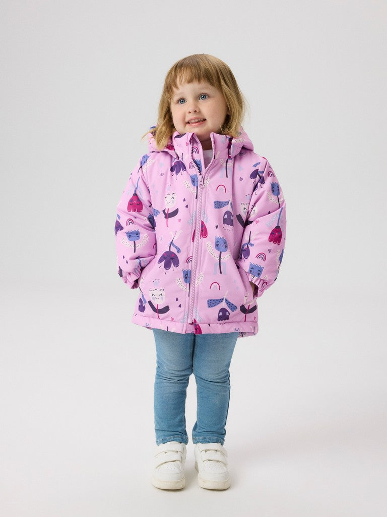 Name It Mini Girls Maxi All-Over Print Jacket | Pink
