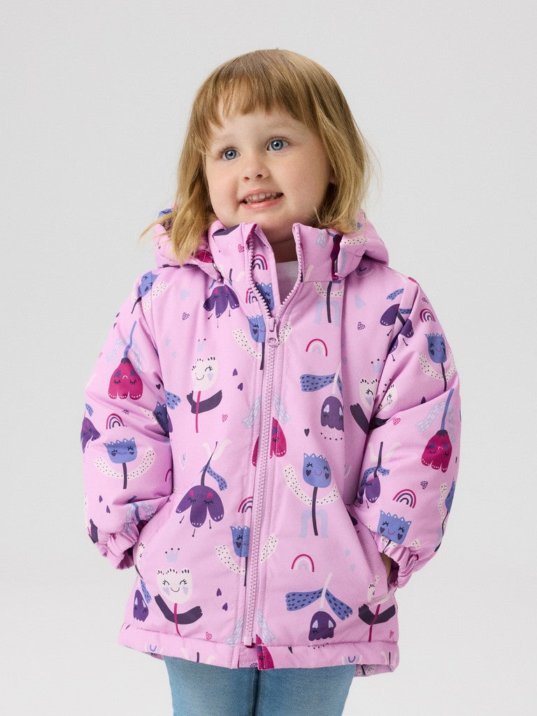 Name It Mini Girls Maxi All-Over Print Jacket | Pink