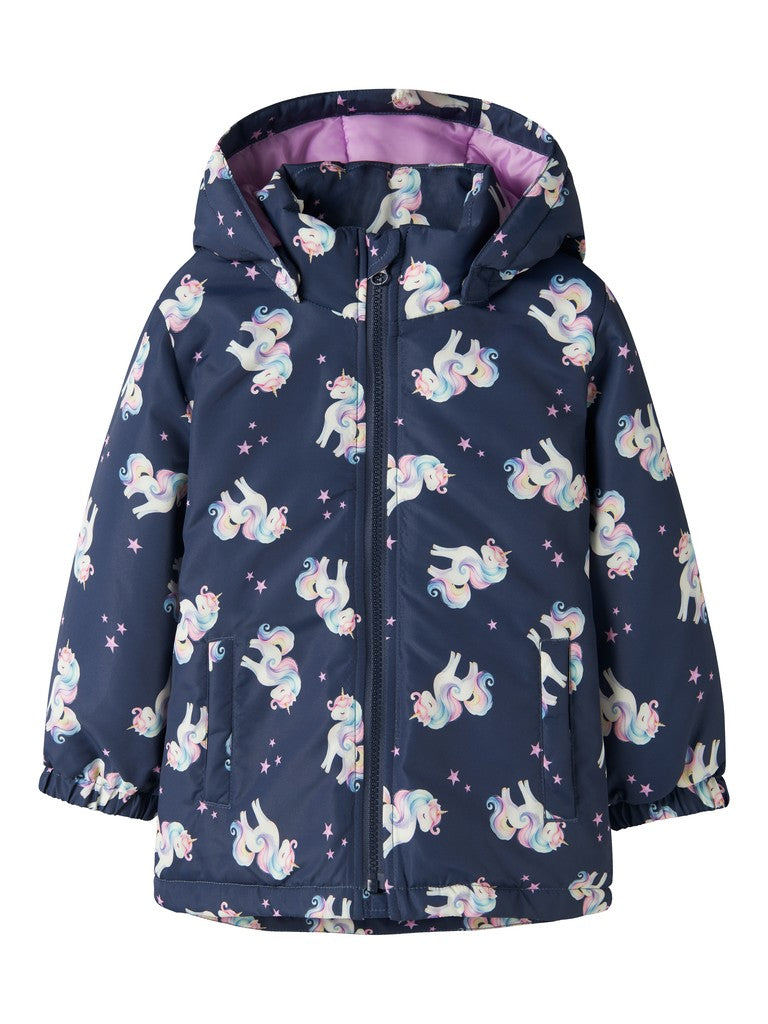 Name It Mini Girls Maxi All-Over Print Jacket | Ocean