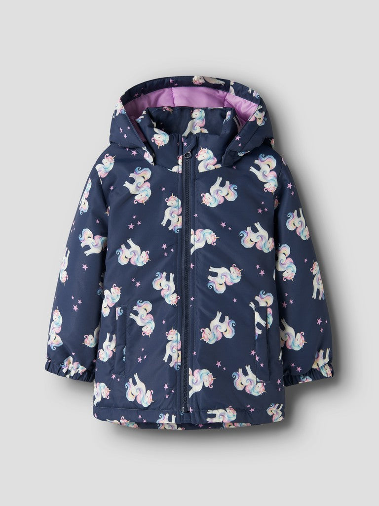 Name It Mini Girls Maxi All-Over Print Jacket | Ocean