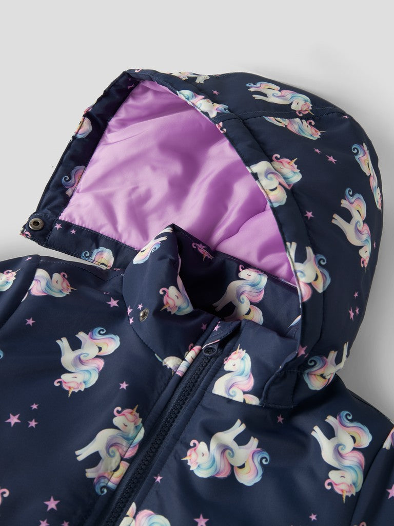 Name It Mini Girls Maxi All-Over Print Jacket | Ocean