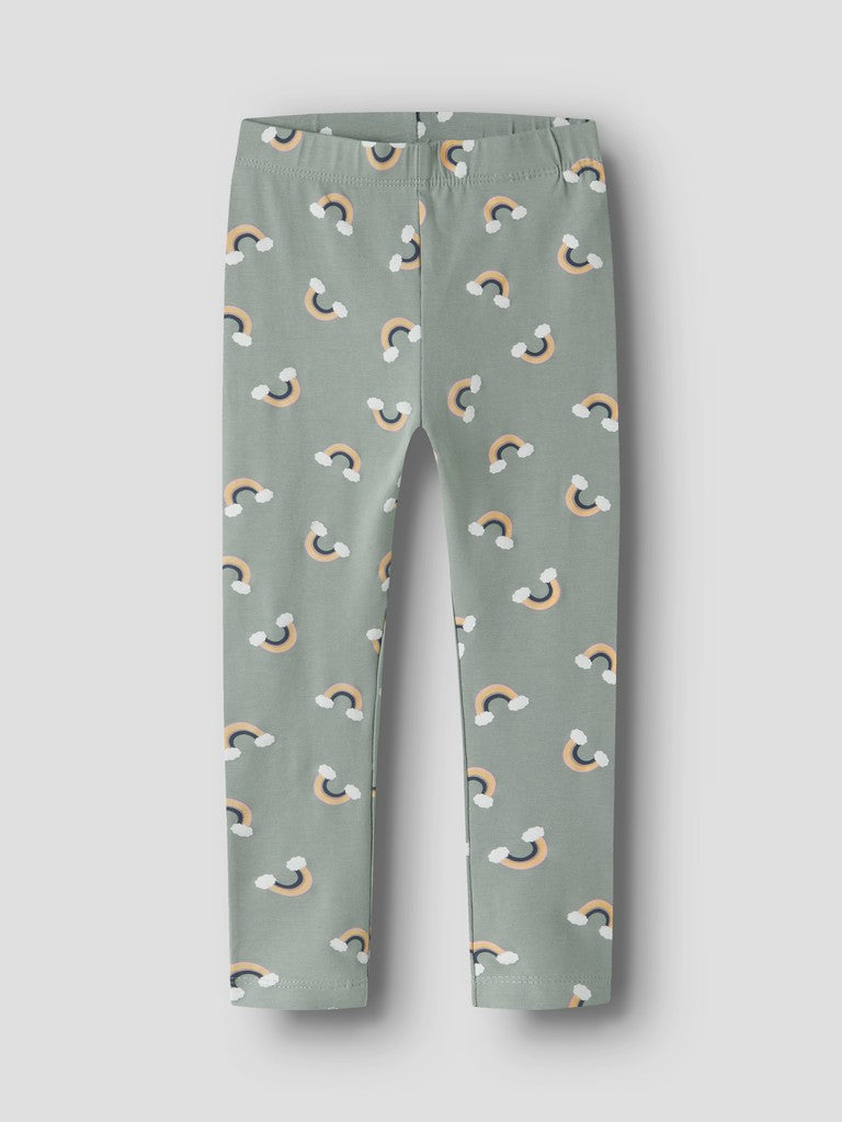 Name It Girls' Rainbow Cloud Print Leggings - side view