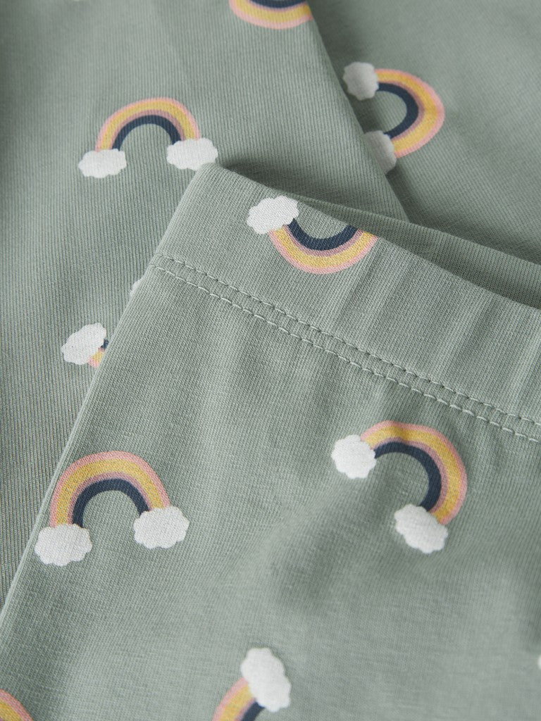 Name It Girls' Rainbow Cloud Print Leggings - fabric close-up
