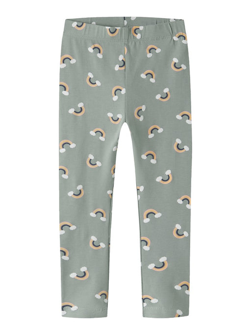 Name It Girls' Rainbow Cloud Print Leggings - front view