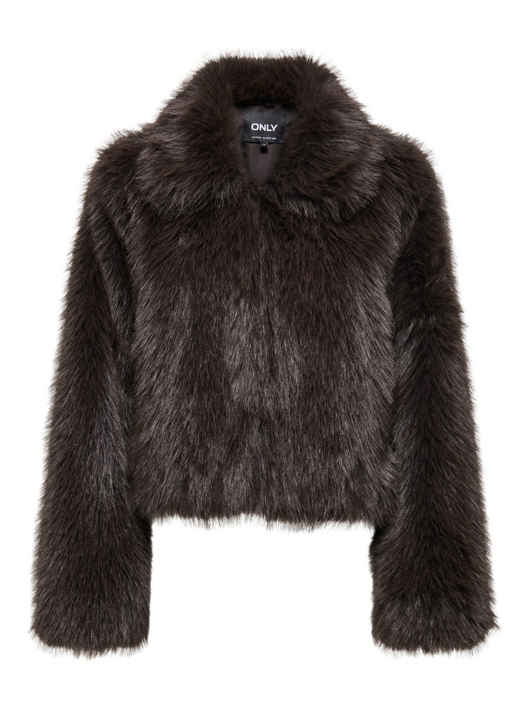 ONLY Manny Faux Fur Jacket | Chocolate