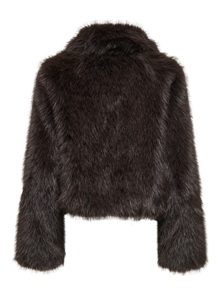 ONLY Manny Faux Fur Jacket | Chocolate