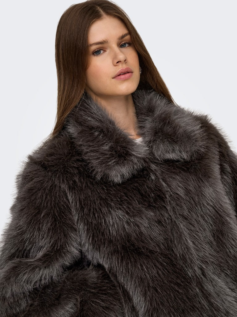 ONLY Manny Faux Fur Jacket | Chocolate