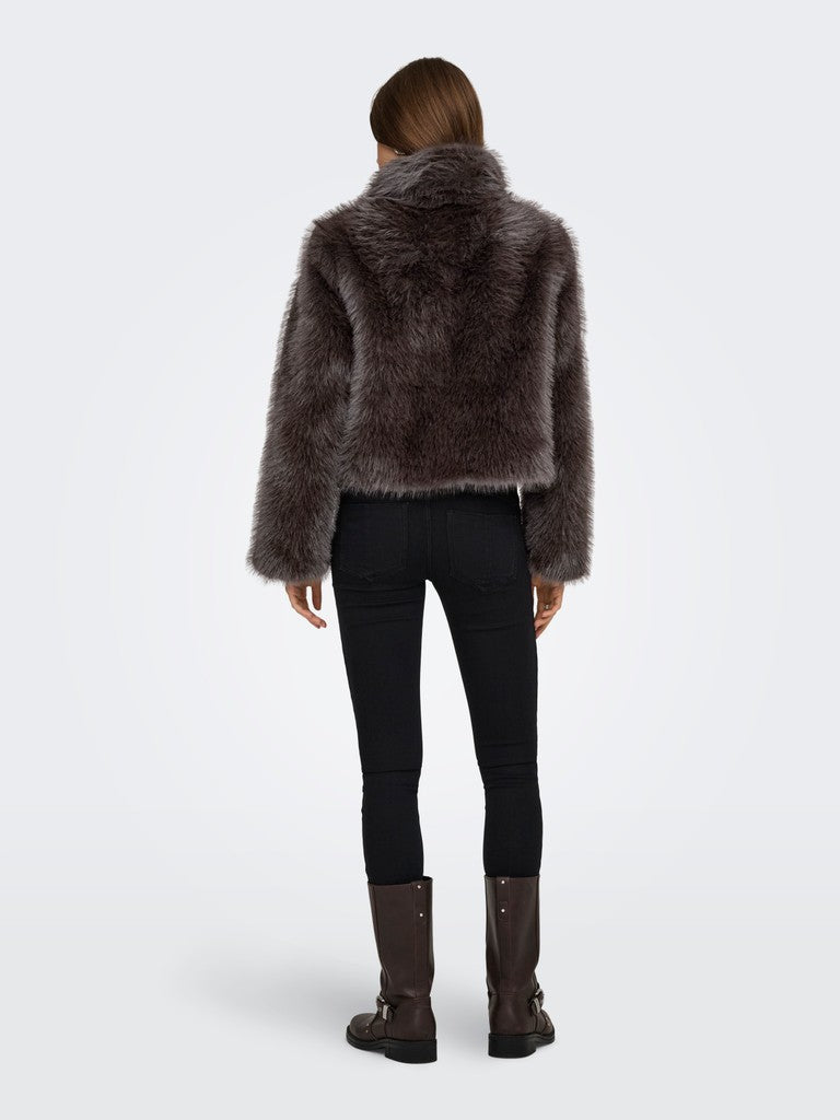 ONLY Manny Faux Fur Jacket | Chocolate